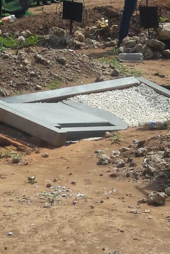 Graves collapse after heavy rains