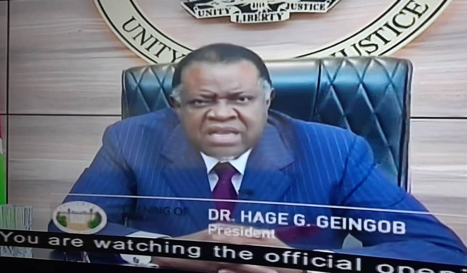 Opposition protest remote opening Parliament Namibian Presidency officially open remotely
