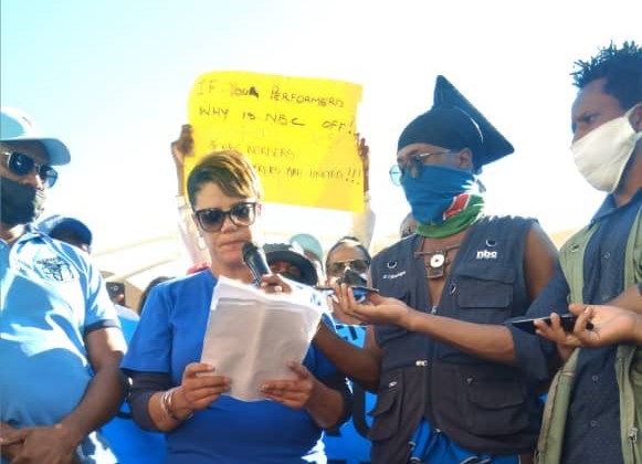 NBC workers hands petition to Prime Minister