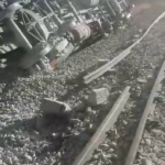 Derailed train causes chemical hazard