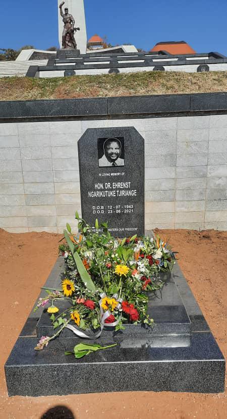 buried Ehrenst Ngarikutuke Tjiriange laid rest Heroes Acre Windhoek morning