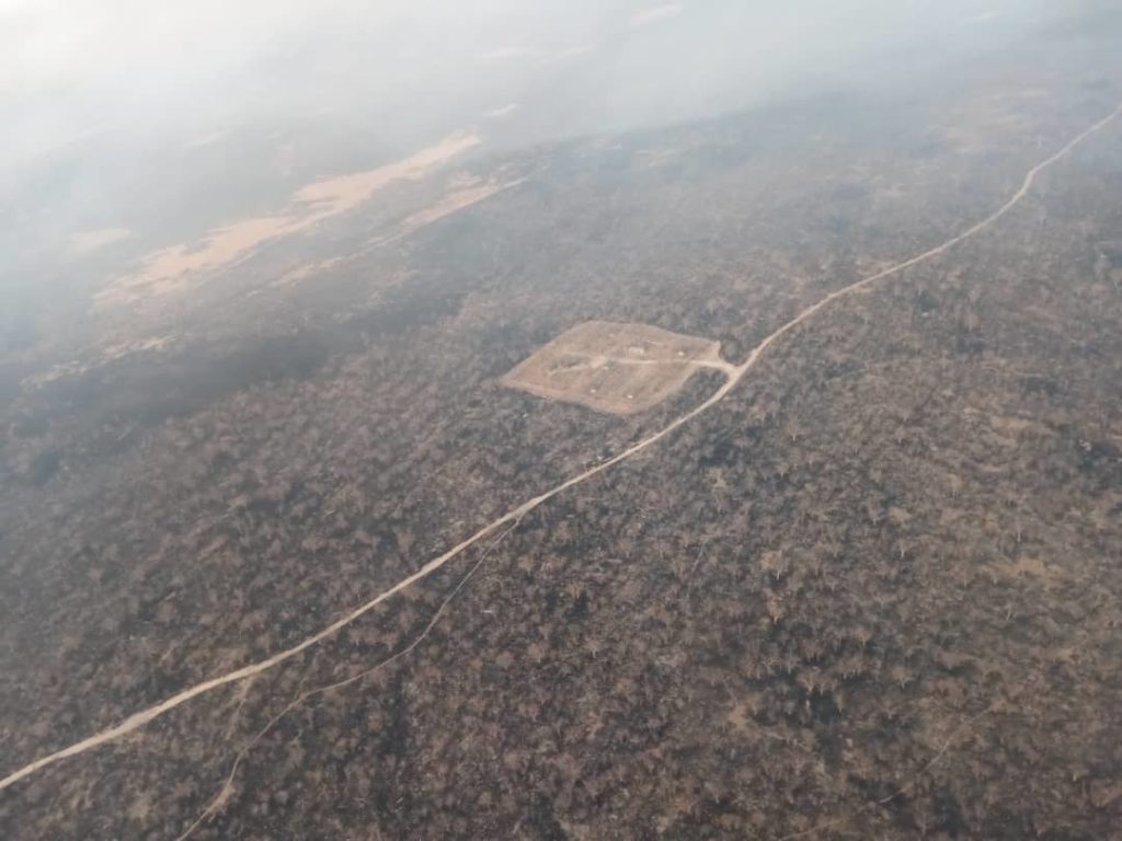 veld fires Etosha National Park fire burning