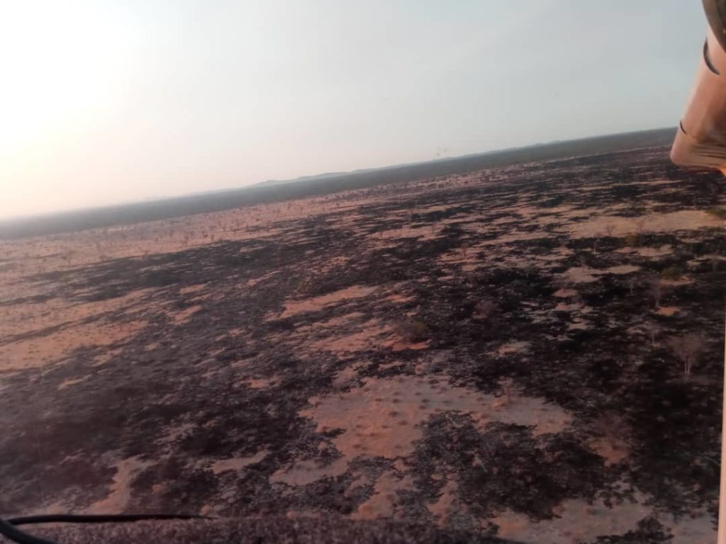 veld fires Etosha National Park fire burning