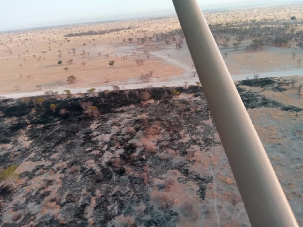 veld fires Etosha National Park fire burning
