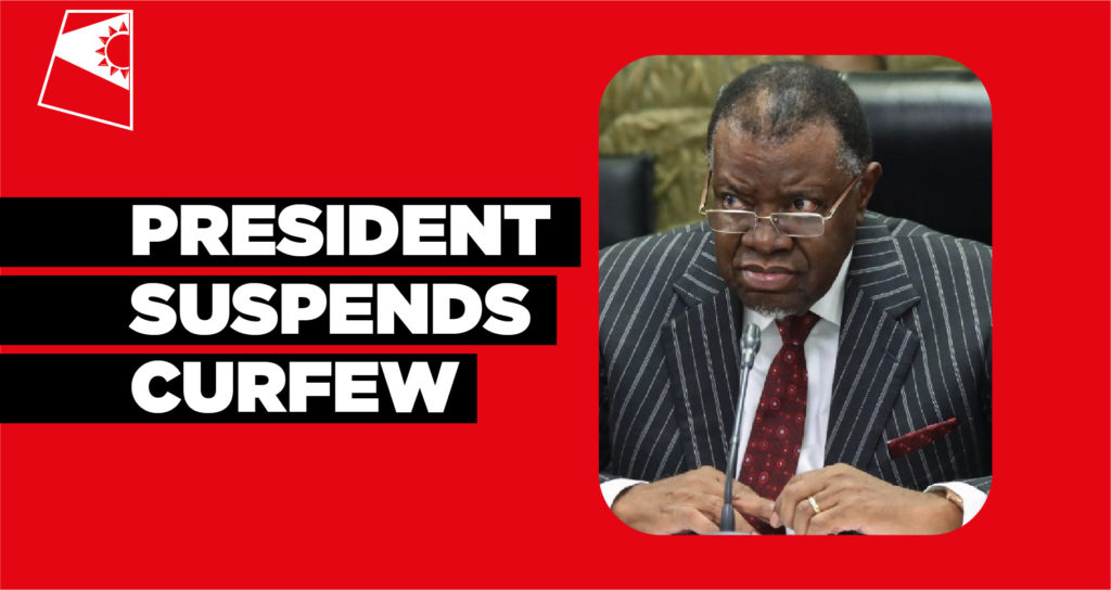 suspends curfew NAMIBIANS 16 October travel freedom President Hage Geingob lifted movement restrictions