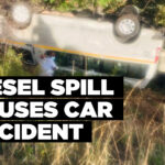 Diesel spill causes car accident