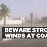 Beware strong winds at coast