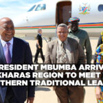 President Mbumba arrives in //Kharas Region to meet with southern traditional leaders
