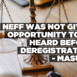 NEFF was not given opportunity to be heard before deregistration – Masuku