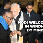 Modi welcomed in Windhoek by minister