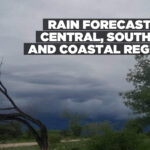 Rain forecast for central, southern, and coastal regions