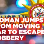 Robbery victim jumps out of a moving vehicle