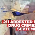 Over 200 suspects arrested for drug-related crimes in September