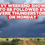 Heavy weekend showers to be followed by severe thunderstorms on Monday