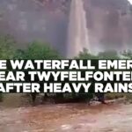 Rare waterfall emerges near Twyfelfontein after heavy rains