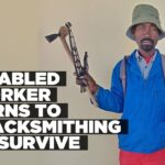 Unskilled labourer turns to blacksmithing after suffering a partial loss of eyesight