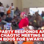 Party responds after chaotic meeting ends in boos for Swartbooi