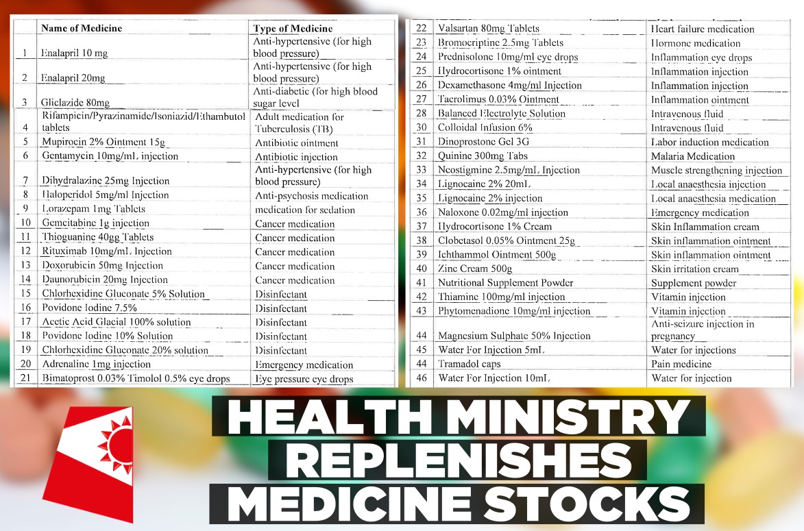 Health ministry restocks essential medical supplies