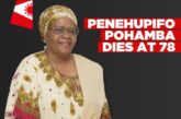Former First Lady Penehupifo Pohamba dies at 78