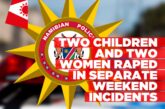 Four raped over past weekend